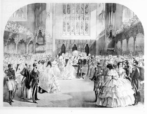 Die Hochzeit von Victoria, der Prinzessin Royal, und dem Kronprinzen Friedrich Wilhelm von Preußen in der Chapel Royal, St. James