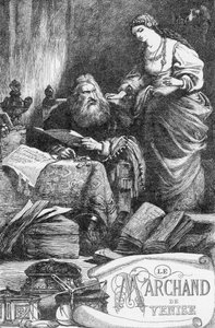 Der Kaufmann von Venedig - Illustration in „Gesammelte Werke von William Shakespeare“ 1866 - Die Illustrationen und die allgemeine Form dieser Ausgabe sind von Cassell