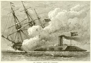 Die Merrimac versenkt die Cumberland von English School