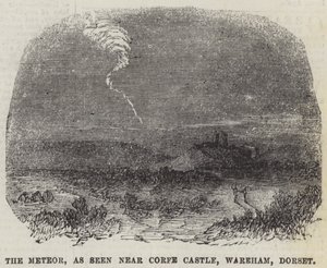 Der Meteor, gesehen in der Nähe von Corfe Castle, Wareham, Dorset (Gravur)