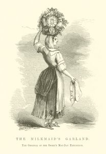 Das Milchmädchen-Girlande (Gravur) von English School
