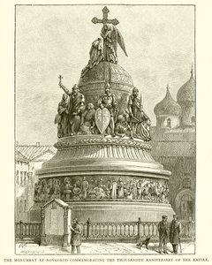 Das Denkmal in Nowgorod zur Erinnerung an das tausendjährige Bestehen des Reiches, 1862 von English School