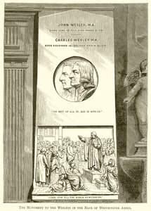 Das Denkmal der Wesleys im Kirchenschiff der Westminster Abbey von English School