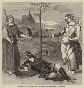 Die Nationalgalerie, der neue Raphael, Die Vision eines Ritters (Stich) von English School