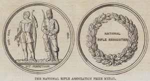 Die Preis-Medaille der National Rifle Association (Stich) von English School