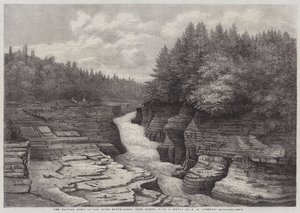 Die natürlichen Stufen am Fluss Montmorency, in der Nähe von Quebec (Stich) von English School