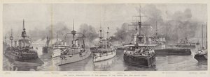 Die Marine-Demonstration zur Eröffnung des Nord-Ostsee-Kanals (Gravur) von English School