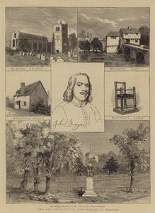 Das neue Denkmal für John Bunyan in Bedford (Stich) von English School