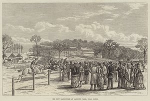 Die neue Rennbahn in Sandown Park, in der Nähe von Esher (Stich) von English School