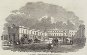 Der neue Endbahnhof der South-Eastern Railway an der London-Bridge (Stich) von English School