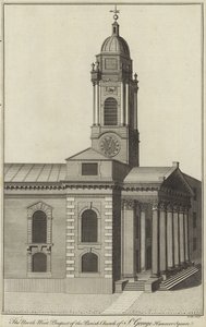 Die Nordwestansicht der Pfarrkirche St. George, Hanover Square, London