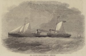 Das Dampfschiff der Ocean Mail Company "Connaught" von English School