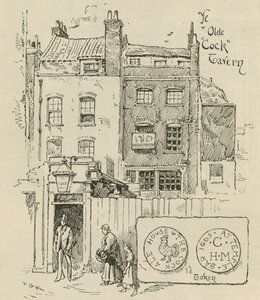 Die Alte Cock Taverne, London von English School