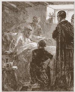 Die letzte Predigt des alten Bundesschließers, Illustration aus The History of Protestantism von James Aitken Wylie, veröffentlicht 1878