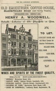 Das Alte Equestrian Kaffeehaus, Blackfriars Road, London von English School