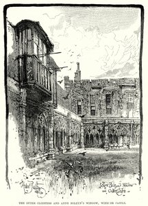 Die äußeren Kreuzgänge und Anne Boleyns Fenster, Windsor Castle von English School