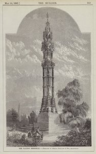 Das Paxton-Denkmal, entworfen von Messrs Goddard und Sohn, Architekten (Gravur) von English School