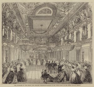 Die Polonaise durch den Prinzen und die Prinzessin Friedrich-Wilhelm im Weißen Saal des Königspalastes, Berlin von English School