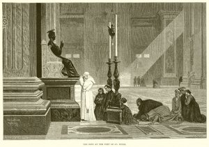 Der Papst zu Füßen von St. Peter