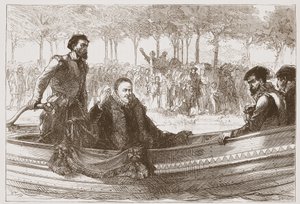 Der Prinz von Oranien in seiner Barke auf dem Weg nach Brüssel, Illustration aus The History of Protestantism von James Aitken Wylie, veröffentlicht 1878