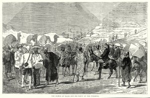 Der Prinz von Wales und seine Gesellschaft an den Pyramiden (Gravur) von English School