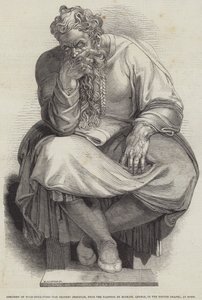 Der Prophet Jeremia, nach dem Gemälde von Michelangelo in der Sixtinischen Kapelle in Rom