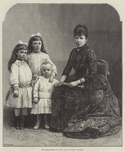 Die Regentin von Spanien und ihre drei Kinder (Stich) von English School