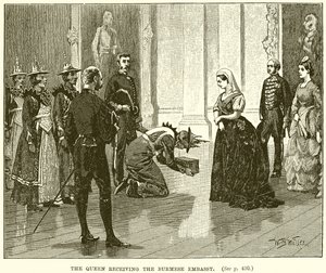 Die Königin empfängt die burmesische Botschaft von English School