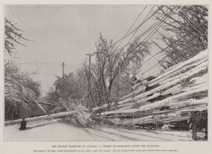Der letzte Schneesturm in Kanada, eine Straße in Hamilton nach dem Schneesturm