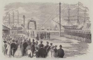 Der Empfang des Prinzen von Wales in Halifax, Nova Scotia (Gravur) von English School