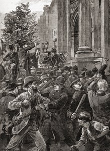 Die Reformleaguer bei der Demonstration im Hyde Park 1866