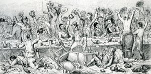Das Reformers Dinner, Illustration aus dem Satirist, 1809
