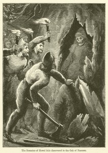 Die Überreste von Howel Sele im Eichenbaum von Nannau entdeckt (Gravur) von English School