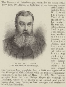 Der Reverend W C Ingram, der neue Dekan von Peterborough von English School
