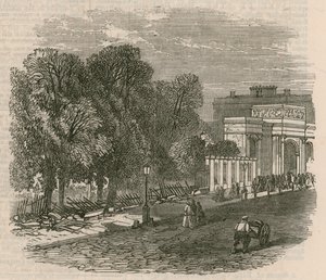 Der Aufruhr im Hyde Park: Die zerstörten Zäune an der Hyde Park Corner von English School