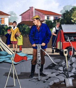 Der Straßenarbeiter von English School