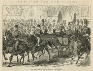 Die königlichen Gerichtshöfe: Die Königin verlässt die Gerichte nach der Zeremonie von English School