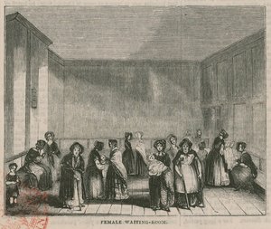 Das Royal Free Hospital, Grays Inn Road, London: Warteraum für Frauen von English School