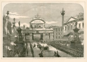 Die königliche Prozession am Grand Arch, London Bridge von English School