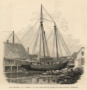 Die Schoner E A Horton von Massachusetts-Fischern aus britischen Gewässern herausgeschnitten von English School