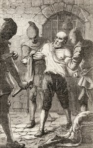 Die Geißelung von George Penn während der Spanischen Inquisition, um 1865 von English School