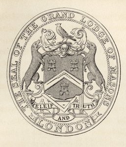 Das Siegel der Großloge der Freimaurer, London, vor 1813, aus 