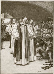 Die sieben Bischöfe betreten den Tower, Illustration aus Cassells Illustrierter Geschichte Englands von English School