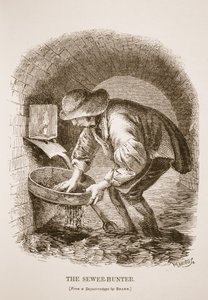 Der Kanalisationsjäger, nach dem Daguerreotypie von Richard Beard, Illustration aus London Labour and London Poor von Henry Mayhew, veröffentlicht 1862