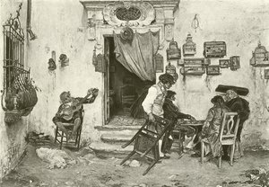 Das Geschäft von Figaro (Gravur) von English School