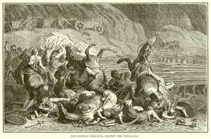 Die spartanische Phalanx gegen die Thraker von English School