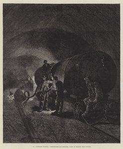 Der St. Gotthard-Tunnel (Gravur) von English School