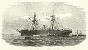 Der Dampfer Tripoli gestrandet nahe den Tuskar Rocks, Wexford von English School