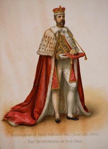 Der Träger des Reichsapfels bei der Krönung von König Edward VII