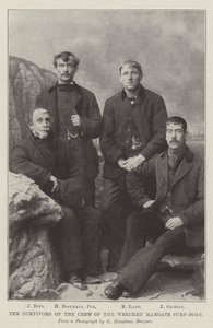 Die Überlebenden der Besatzung des gestrandeten Margate-Rettungsbootes von English School